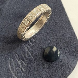 Bague Chopard or blanc