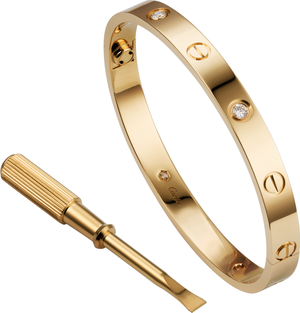 Bracelet Cartier Love taille 17 avec diamants