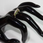 Bague 2 rangs en Or avec Diamants et Emeraudes
