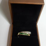 Bague 2 rangs en Or avec Diamants et Emeraudes