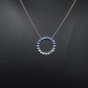Pendentif en Or, Saphir et Diamant