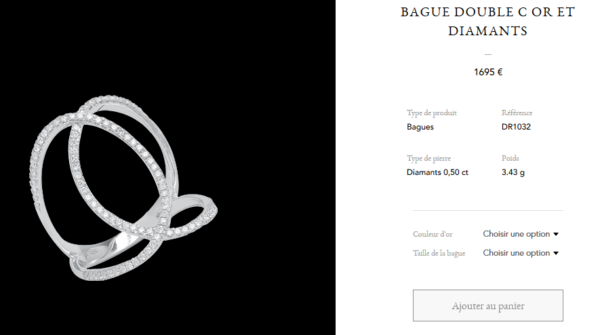 Bague Djula - Double C Or et Diamants