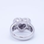 bague coeur platine et rubis