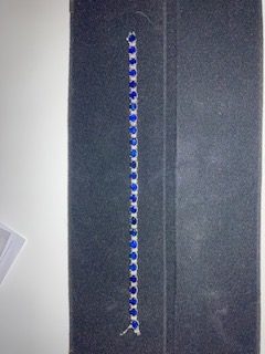 Bracelet or blanc 18k avec 52 brillants 26.00ct-H, 26 Saphirs 12.24ct, 18 cm