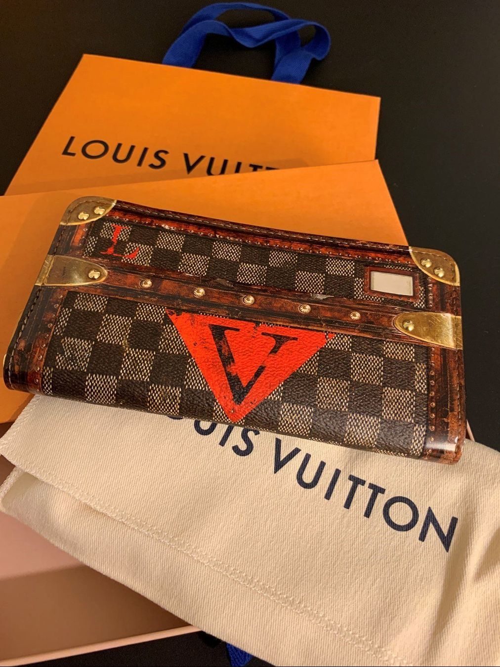 Louis Vuitton Transformed Damier Ebene Time Trunk Zippy Wallet