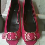 Gucci Authentic Womens Pink Patent Leather Peeptoe Ballet Flats Shoes sz 40 new