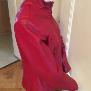Veste 100% cuir rouge