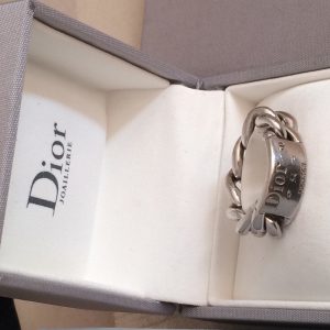 Bague Gourmette Dior or gris grand model
