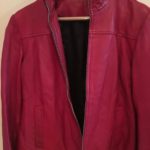 Veste 100% cuir rouge