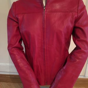 Veste 100% cuir rouge