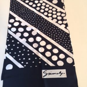 Foulard Givenchy en soie épais, petits-pois noir et blanc